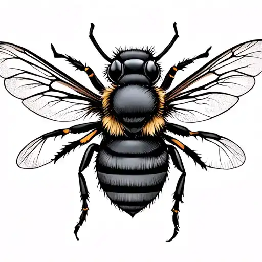 Fine Line Bee tattoo design idea