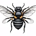 Fine Line Bee tattoo design idea