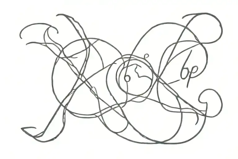 666 number tattoo design idea