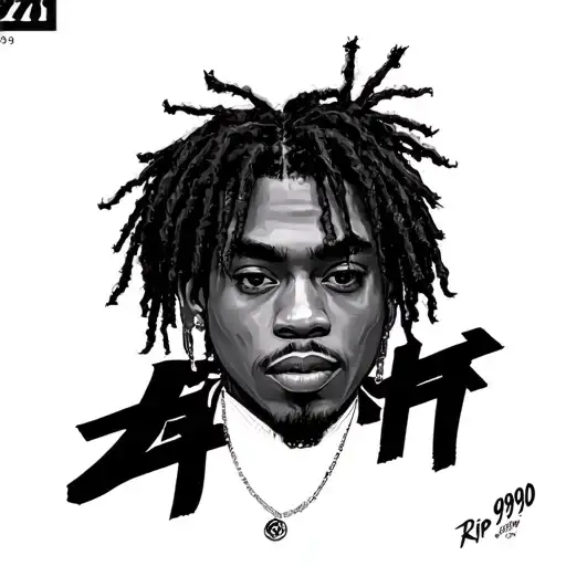 Rip 999 Juice WRLD with a little Japanese tattoo design idea