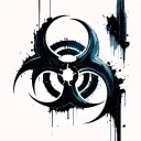 biohazard symbol merging tattoo design idea