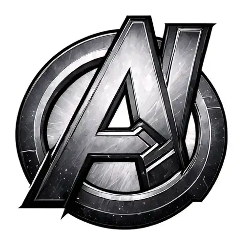 original avengers logos down spine tattoo design idea