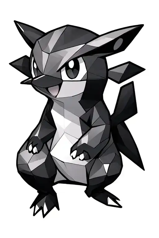 line work geometric pokemon tattoo design idea