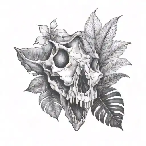 dinosaur skull tattoo design idea