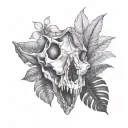 dinosaur skull tattoo design idea