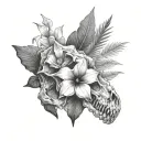 dinosaur skull tattoo design idea