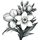 Larkspur And Daffodil tattoo design idea