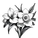 Larkspur And Daffodil tattoo design idea