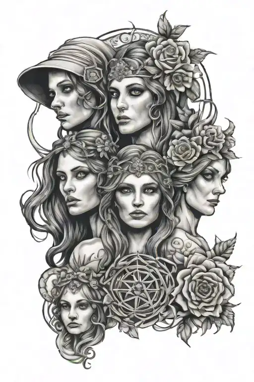 Maiden, Mother, Crone tattoo design idea