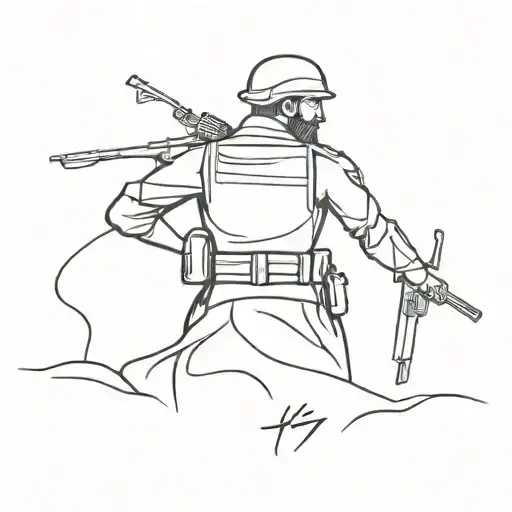 psalms 27 1 soldier standing tattoo design idea