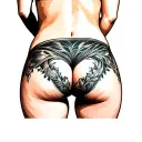 Buttocks tattoo design idea