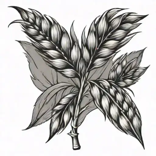 barley stalk tattoo design idea