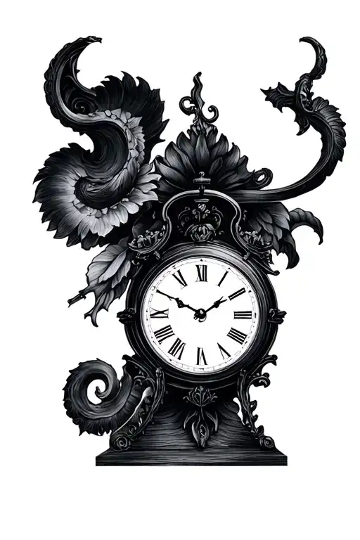 Analog Clock tattoo design idea