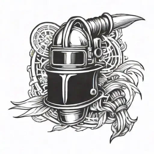 nozzle with the symbol hayabusa thematic firefighter cu aripi tattoo design idea