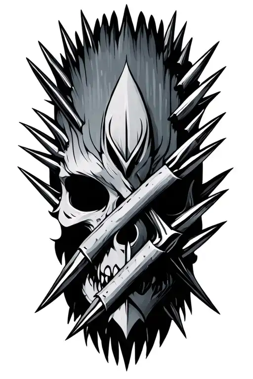nordic spikes crossed over each tattoo design idea