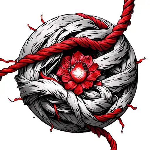 Red String Of Fate tattoo design idea