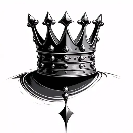 crown with 5 rounded point with shadow simplistic tattoo tattoo design idea