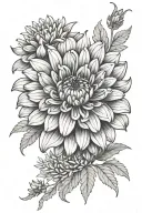CHRYSANTHEMUM ASTER MARIGOLD tattoo design idea