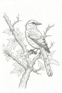 a mocking bird in a tree tattoo design idea