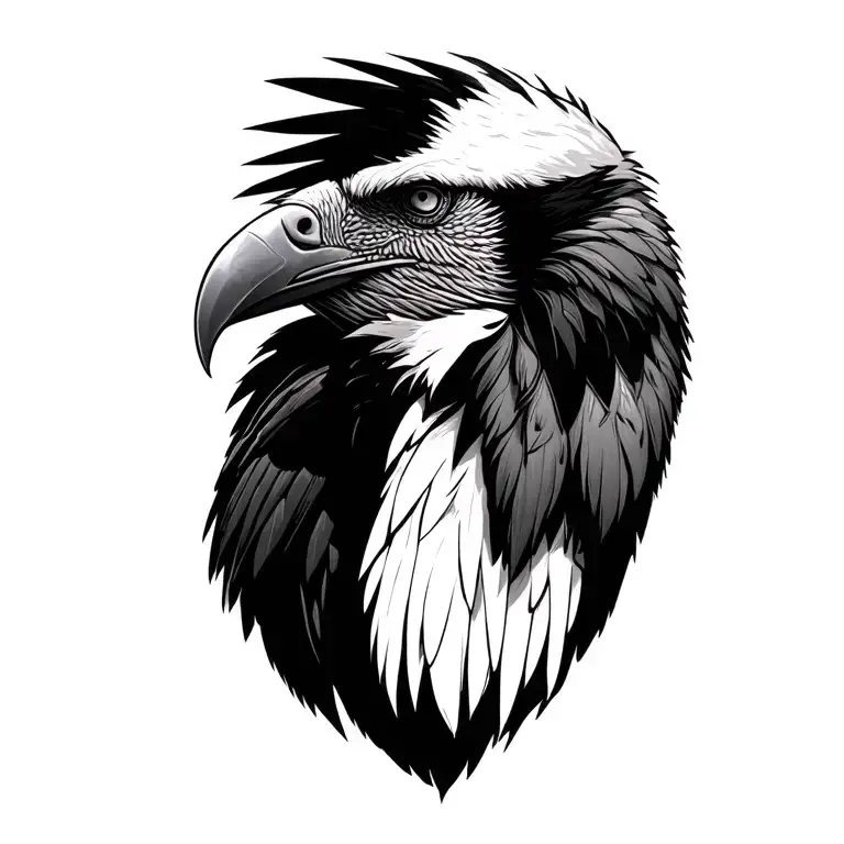 mapuche Condor looking down  tattoo design idea