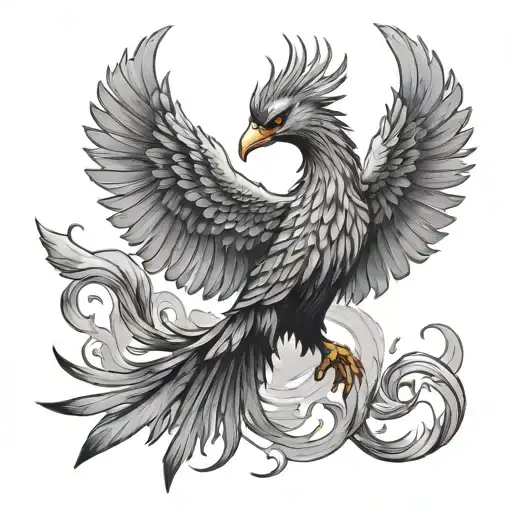 phoenix rising from the ashes tattoo design idea