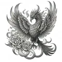 phoenix rising from the ashes tattoo design idea