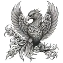phoenix rising from the ashes tattoo design idea