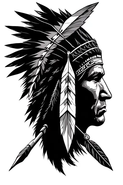 native american arrow tattoo design idea