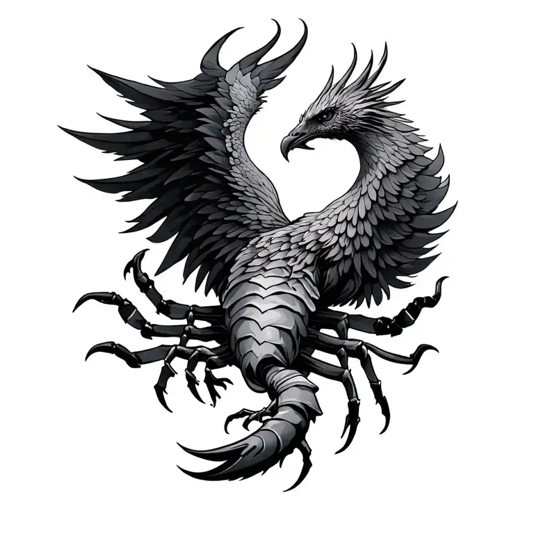 scorpio phoenix coming tattoo design idea