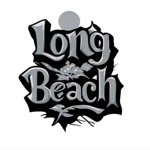 Long Beach letters tattoo design idea