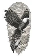 Ecuadorian condor soaring tattoo design idea