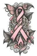 breast cancer awareness ribbon tattoo design idea