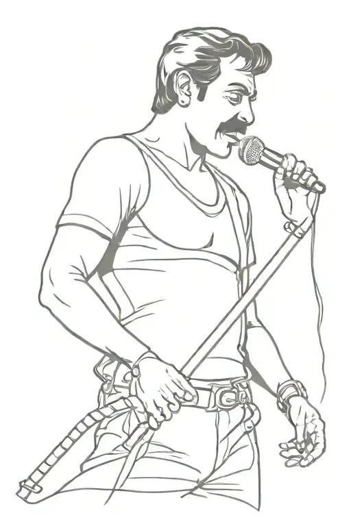 Living On My Own by Freddie Mercury tattoo design idea