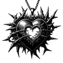 chains thorns cyber sigilism heart shaped locket tattoo design idea
