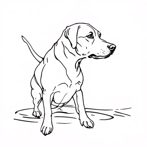 Swimming labrador retriever tattoo design idea