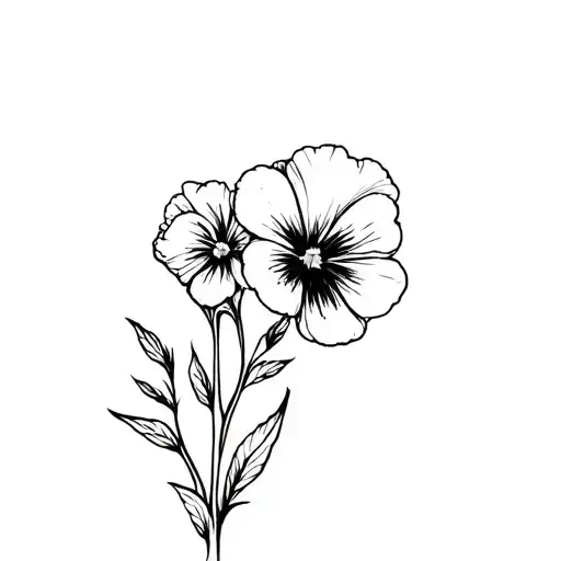 "KINGĀI pansy forget me not poppy tattoo design idea