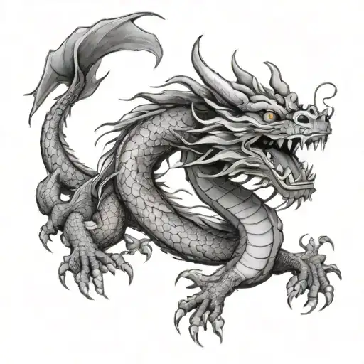 Japanese dragon proverbs 3:6 tattoo design idea