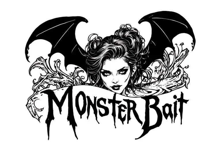 "Monster Bait" Sexy succubus tramp stamp tattoo design idea