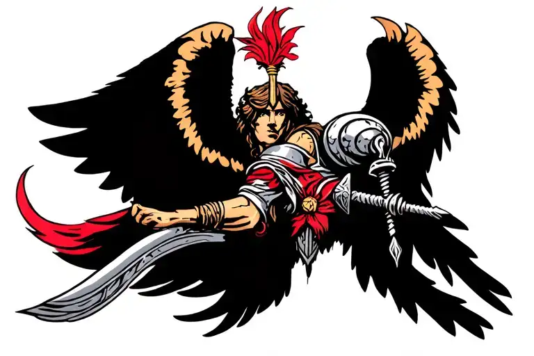 Warrior Angel tattoo design idea