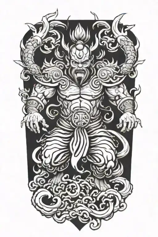 Raijin God tattoo design idea