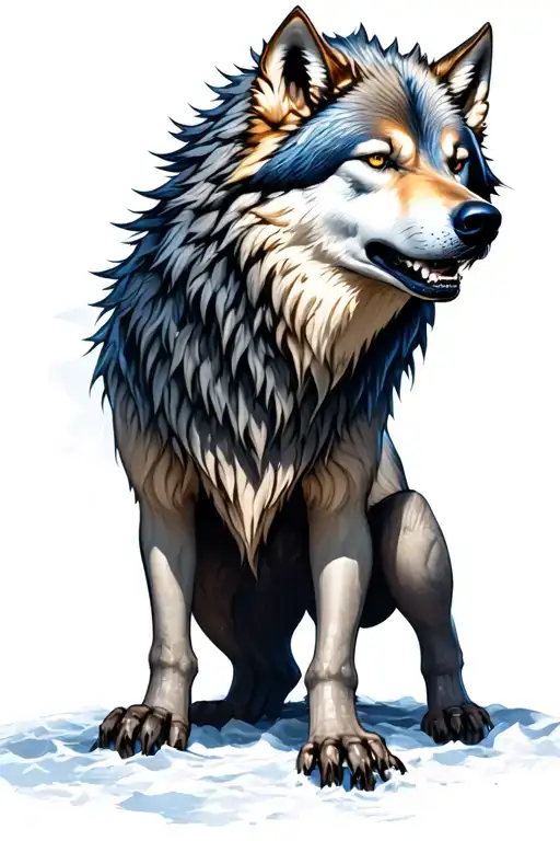 Fenrir giant wolf Norse mythology tattoo design idea