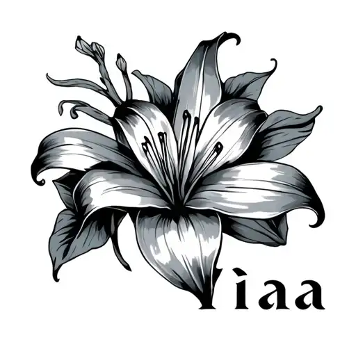 "Tiana " lily flower tattoo design idea