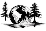Globe Iceberg tree tattoo design idea