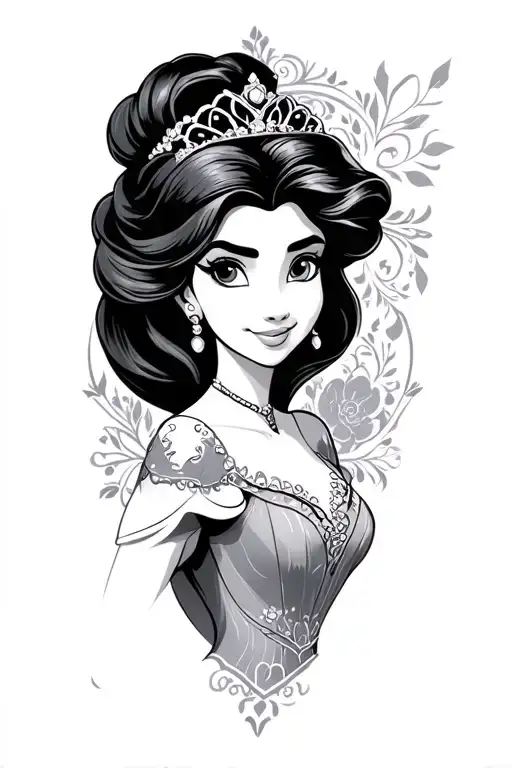 disney princess tattoo design idea