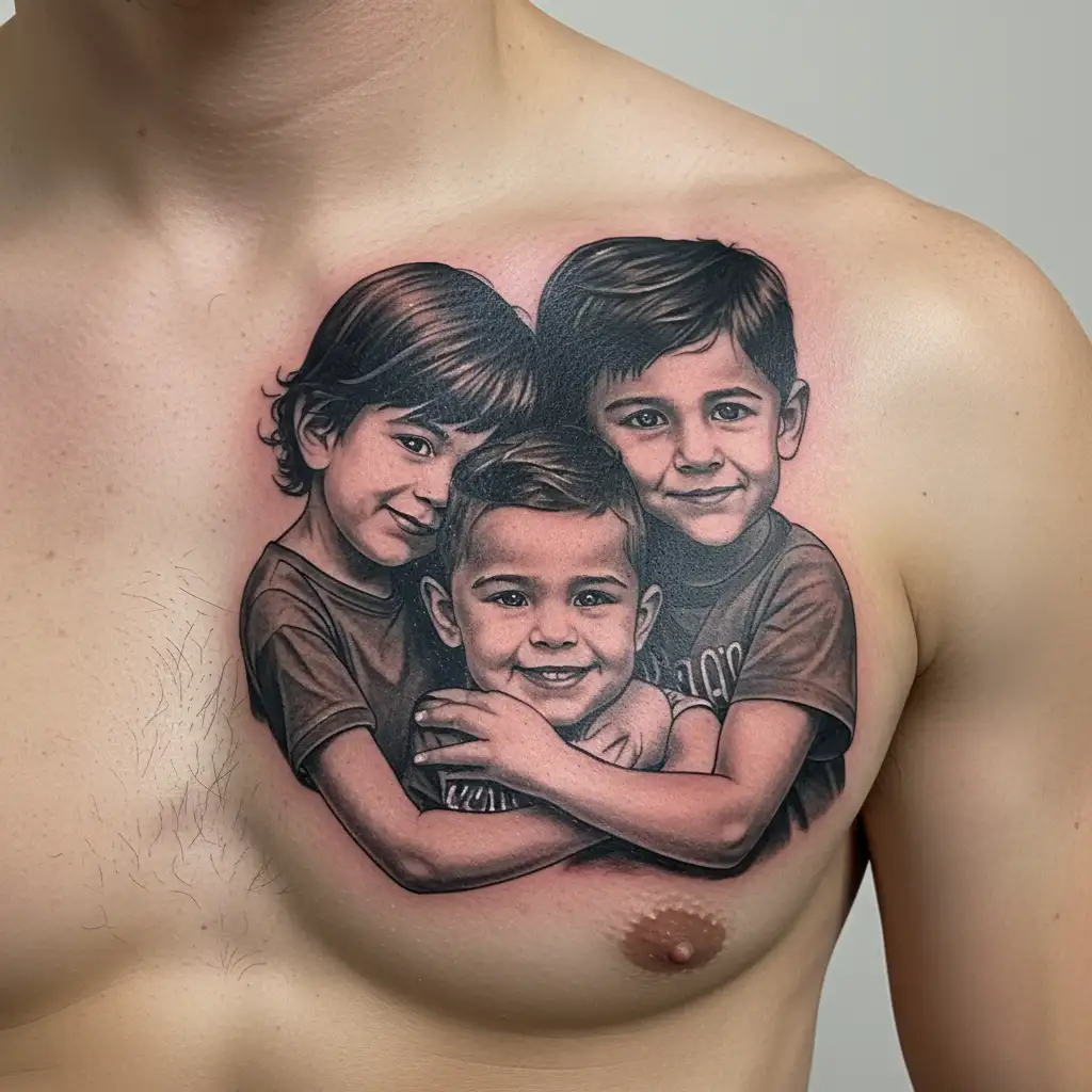 Grandkids tattoo design idea