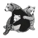 three Bears cuddling together tattoo design idea