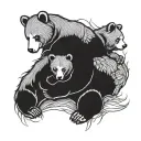 three Bears cuddling together tattoo design idea