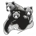 three Bears cuddling together tattoo design idea