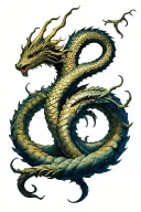 yggdrasil with jormungandr wrapped tightly tattoo design idea