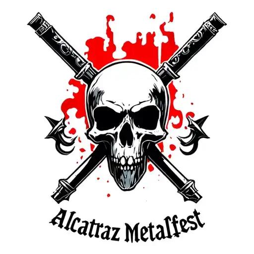 Create a tattoo with the logo of alcatraz metalfest without text tattoo design idea